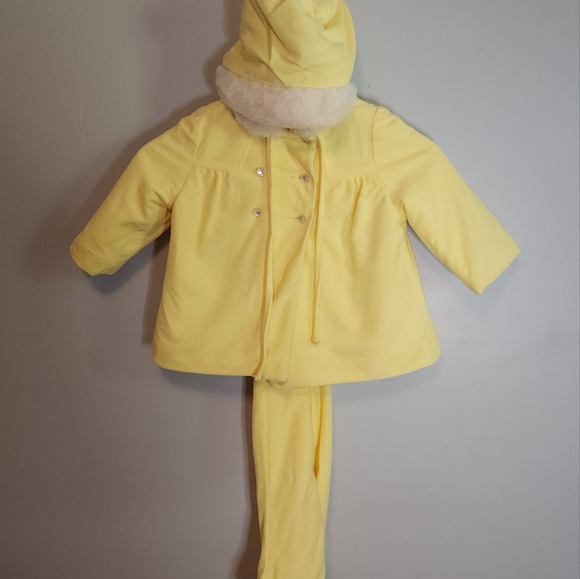 Vintage Cute Togs yellow matching winter set yellow sz 18M - Picture 2 of 11